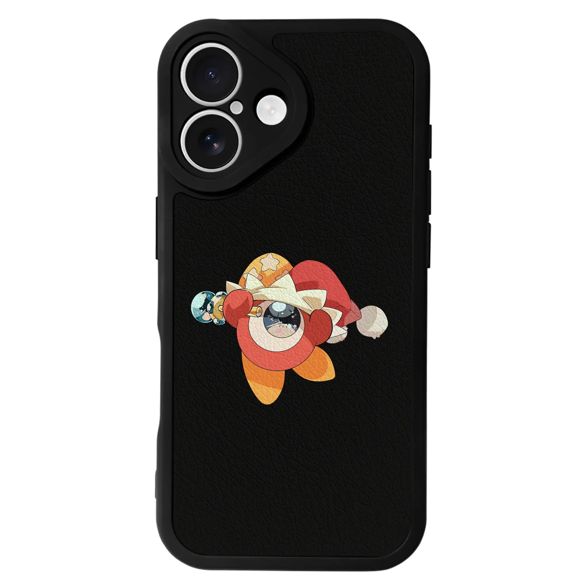 星のカービィ グッズ ワドルドゥ - IPhone 16シリーズ対応 ・ シリコンスマホケース ・ レザー調 ・ 高精度フィット ・ 耐衝撃 ・ ワイヤレス充電対応 ・ 精密カット